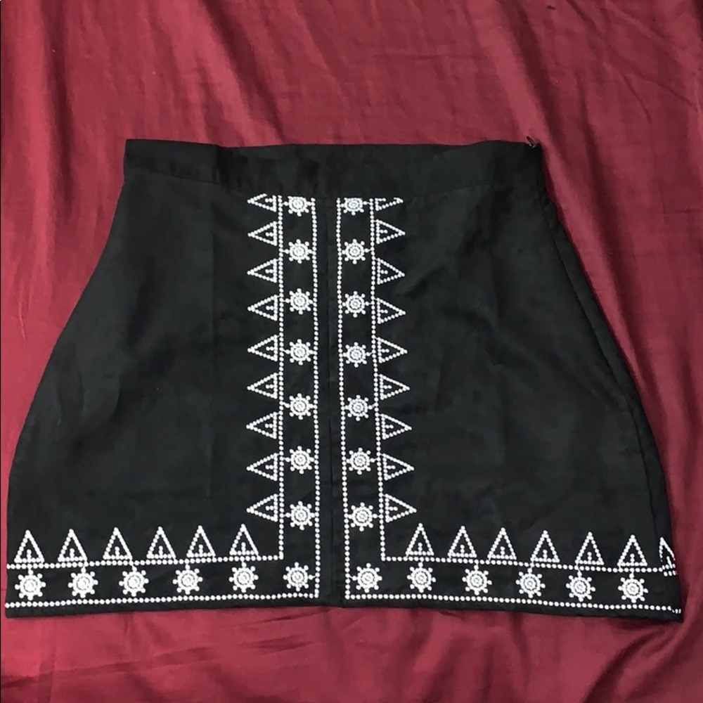 Black Boho Mini Skirt